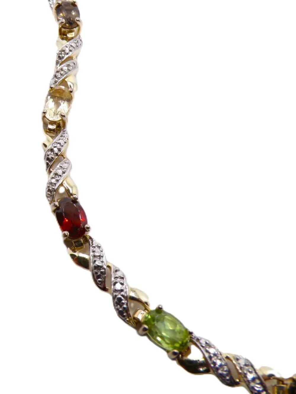 Multi-Gemstone Bracelet – 925 Sterling Silver with Gold Finish
